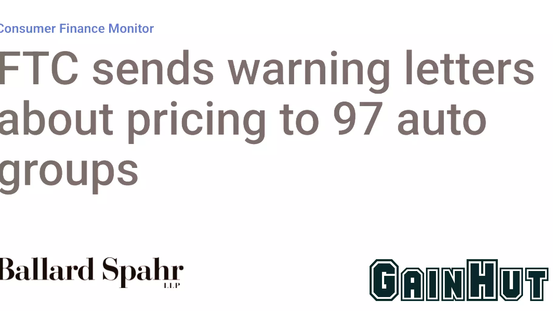 FTC sends warning letters about pricing to 97 auto groups